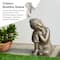 Glitzhome® 18" Faux Bronze Resting Buddha Garden Statue